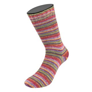 LANDLUST Sockenwolle „Bunte Ringel“, 100g | Lana Grossa – orange/red, 