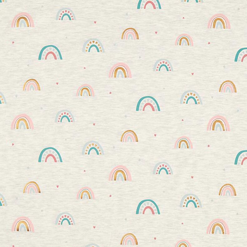 Cotton Jersey Rainbows Foil Print – natural/light grey,  image number 1