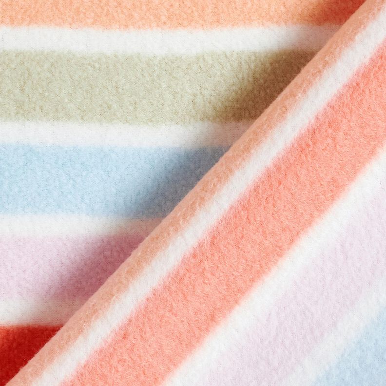 Anti-Pilling Fleece colourful stripes – white,  image number 4