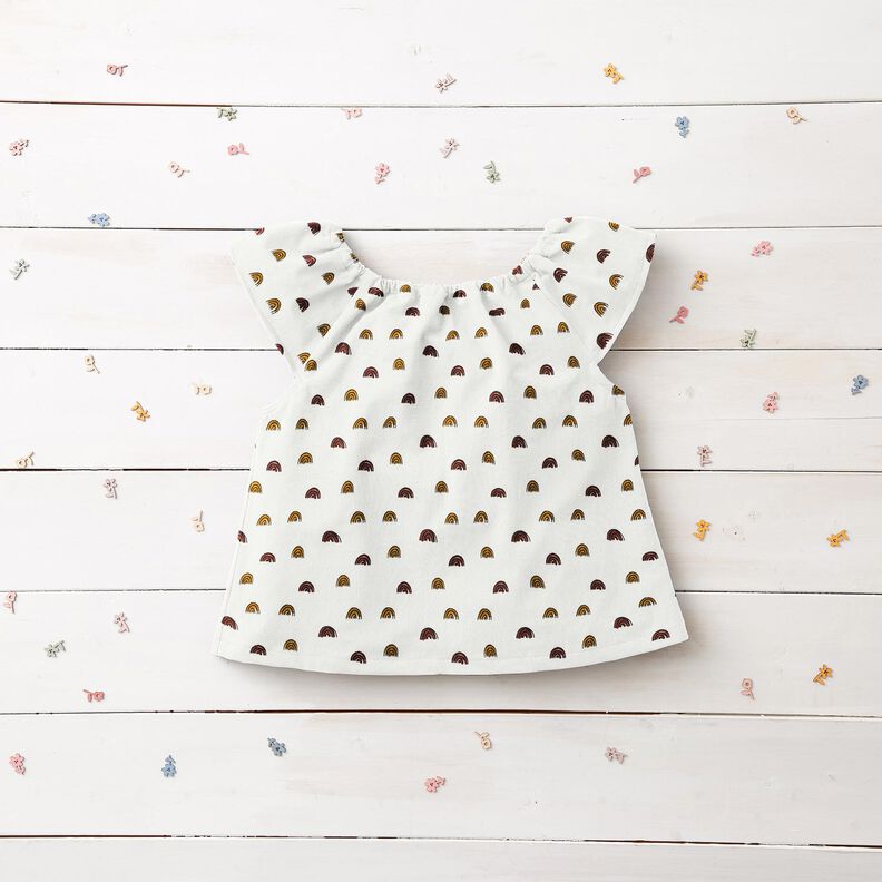 Muslin small rainbows, smooth – ivory/curry yellow,  image number 7