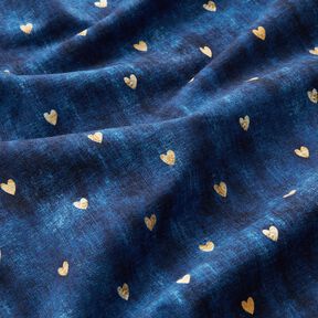 Cotton Jersey golden hearts | Glitzerpüppi – indigo, 