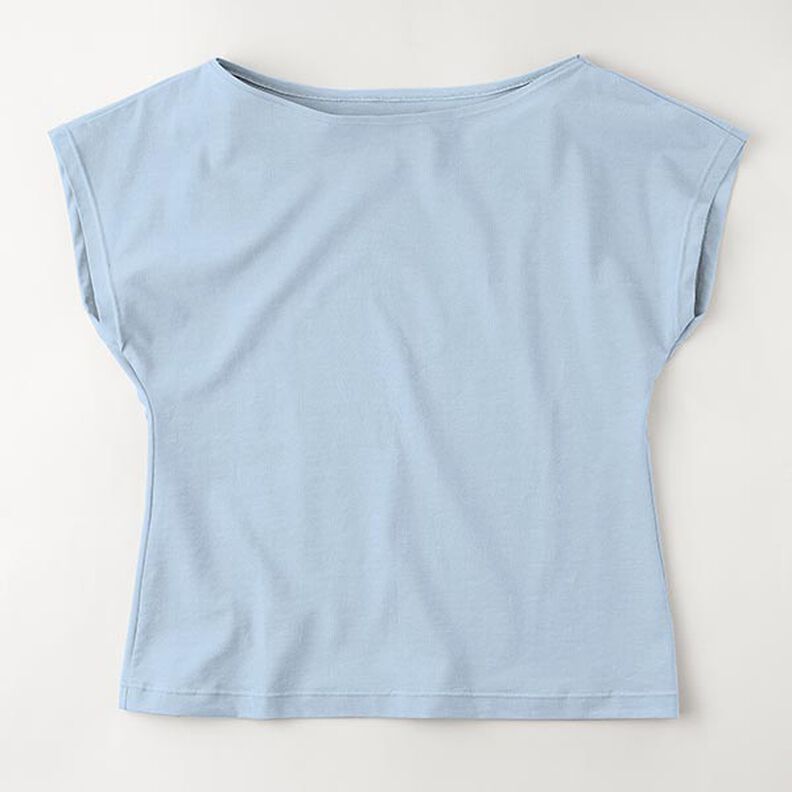 Medium Cotton Jersey Plain – light blue,  image number 8