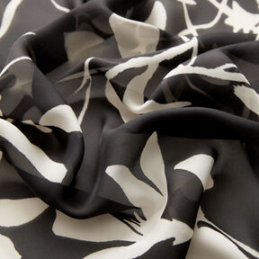 Delicate satin leaf tendrils – black/white, 