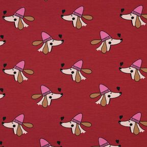 French Terry Dog with hat | Poppy Fabrics – dark red/pink, 
