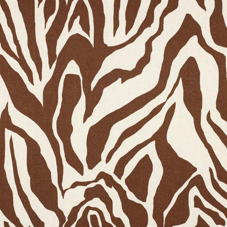 Viscose Linen Blend Zebra Print – offwhite/chestnut,  image number 1