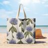 Decor Fabric Half Panama flowering clover – blue grey/light taupe,  thumbnail number 9
