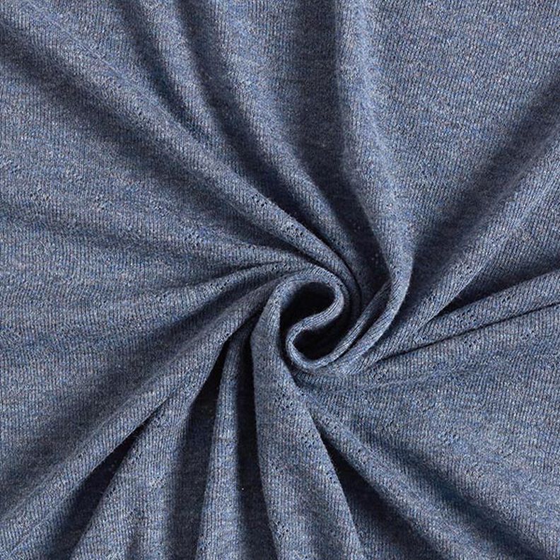 Fine Jersey Knit with Openwork Melange – denim blue,  image number 1