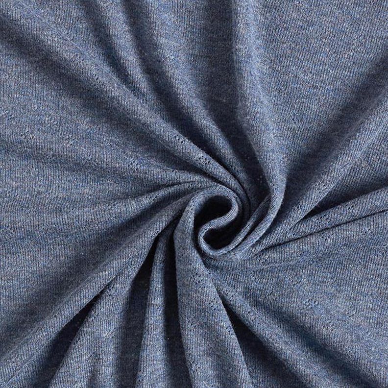 Fine Jersey Knit with Openwork  Melange – denim blue,  image number 1