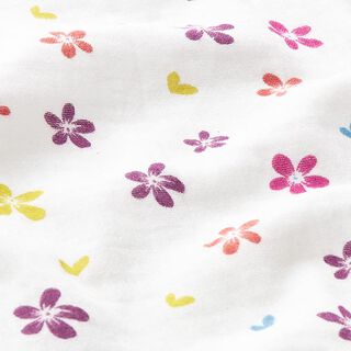 Double Gauze/Muslin  – white/red lilac, 