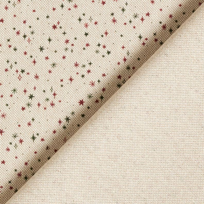 Decor Fabric Half Panama Festive Stars – natural/carmine, image number 4