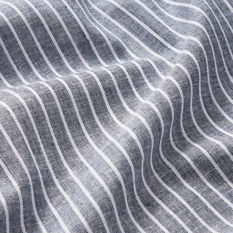 Linen Cotton Blend broad stripes – midnight blue/white, image number 2