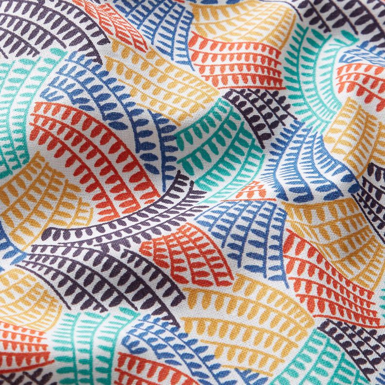 Cotton Cretonne Abstract arches – white/eucalyptus, image number 2