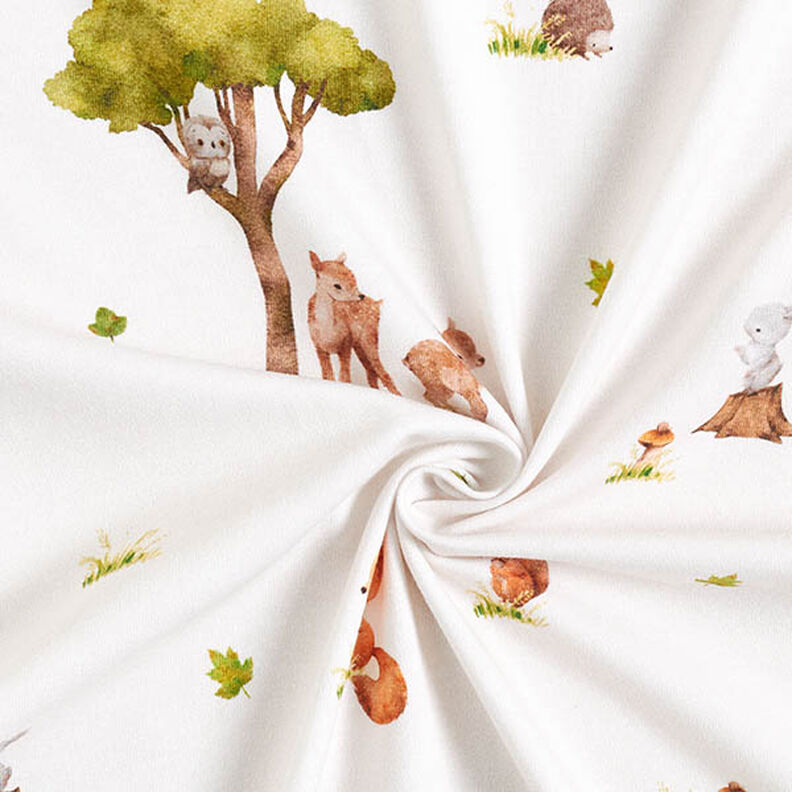 Cotton Jersey Woodland Animals Digital Print – offwhite,  image number 3