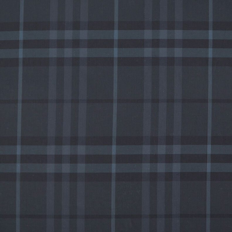 Tartan check shirt fabric – midnight blue/black,  image number 1