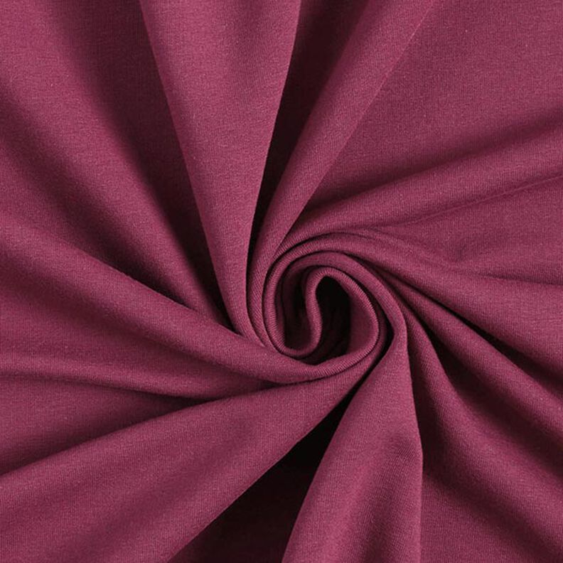 Light Cotton Sweatshirt Fabric Plain – burgundy,  image number 1