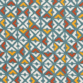 Retro diamonds viscose crepe – petrol/offwhite, 