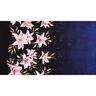 French Terry Border fabric lilies and gold speckled leaves | Glitzerpüppi – blue-black/light pink,  thumbnail number 7