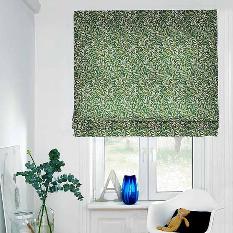 Decor Fabric Half Panama tangled branches – natural/dark green | Remnant 90cm,  image number 6