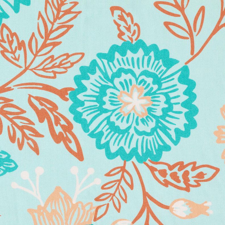 Viscose Voile Tiffany Flowers – light turquoise, image number 5