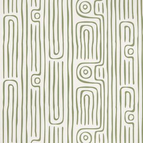 Decor Fabric Half Panama abstract striped pattern – pine/natural, 