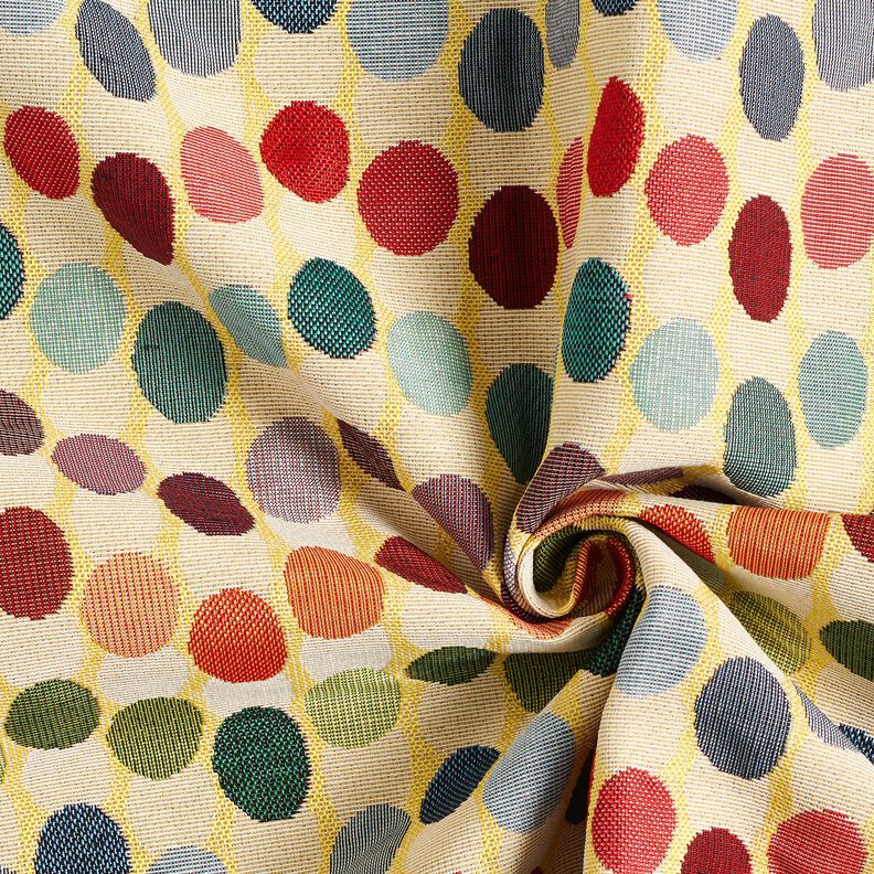 Decor Fabric Tapestry Fabric wavy dots – light beige/blue, image number 3