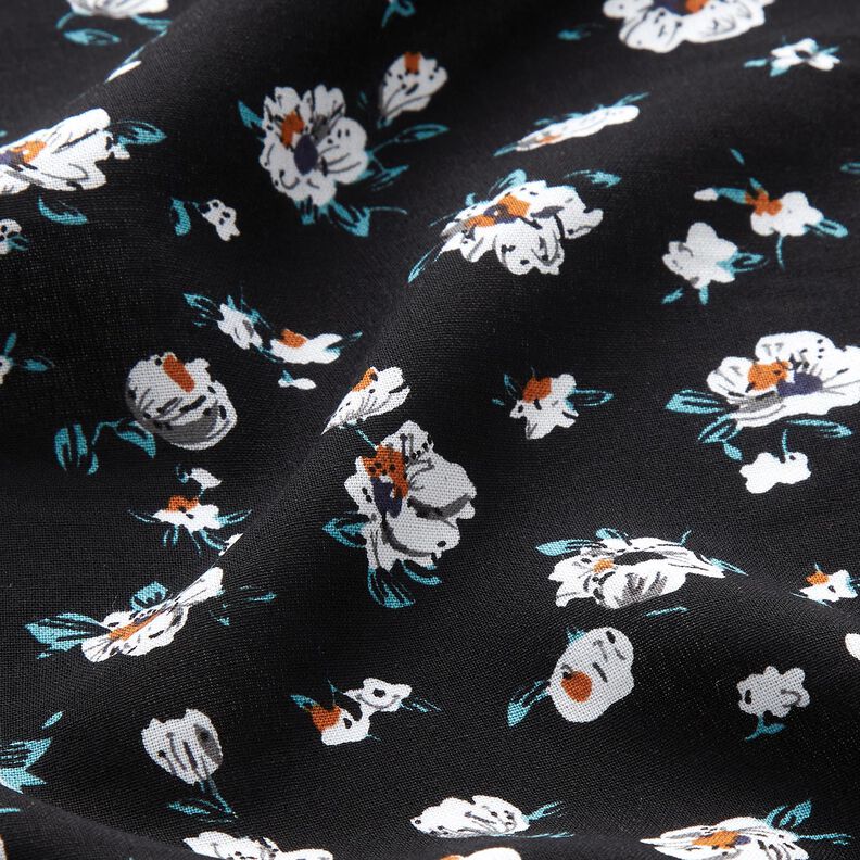 Viscose fabric flower shower – black, image number 2