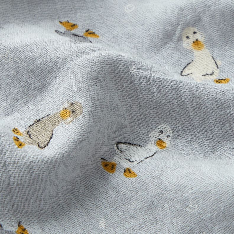 Double Gauze/Muslin little geese – silver grey,  image number 2