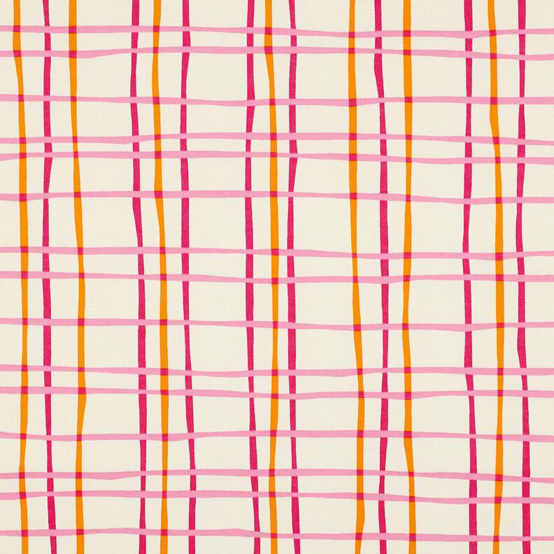 Cotton Poplin wavy check| Poppy Fabrics – cream/pink,  image number 1