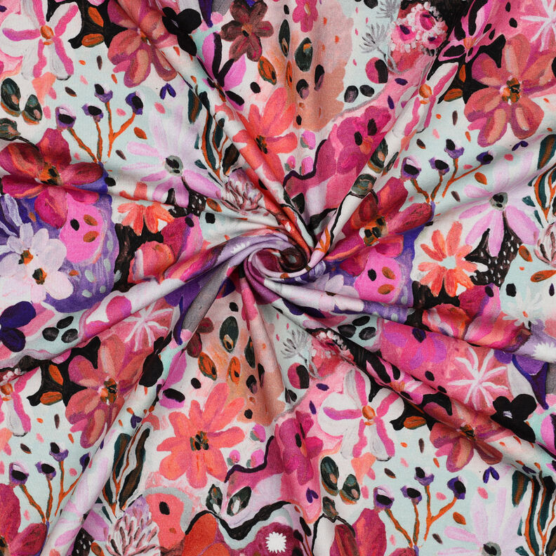 Sweatshirt Fabric Settle Petal Digital Print | Nerida Hansen – intense pink/lavender,  image number 3