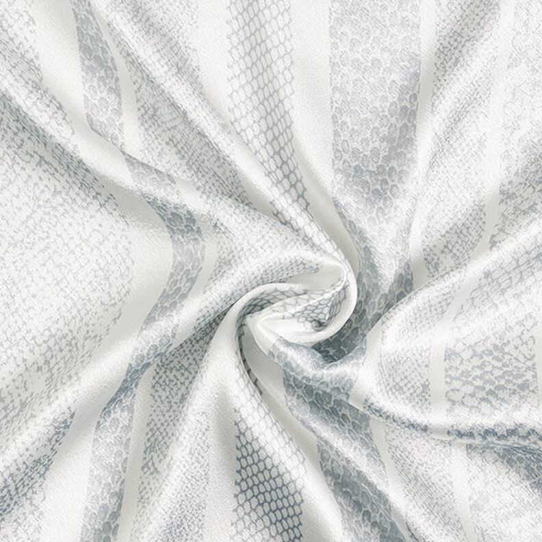 Snake pattern satin lining fabric – white/silver grey,  image number 3