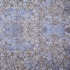 GOTS Cotton Poplin Leopard print | TCC x LOOKS by Wolfgang Joop – indigo/light taupe, 