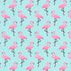 Cretonne  Flamingo 3 – turquoise,  thumbnail number 1