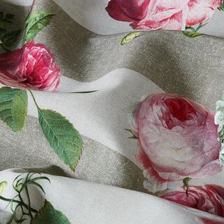 Outdoor Fabric Canvas Hydrangea & Roses  – sand, 
