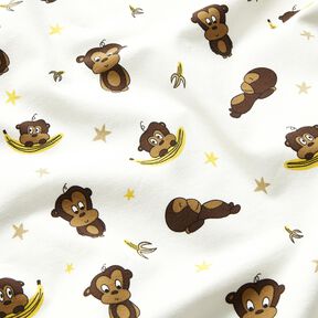 Cotton Jersey monkeys and bananas – offwhite, 