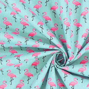 Cretonne  Flamingo 3 – turquoise | Remnant 60cm, 