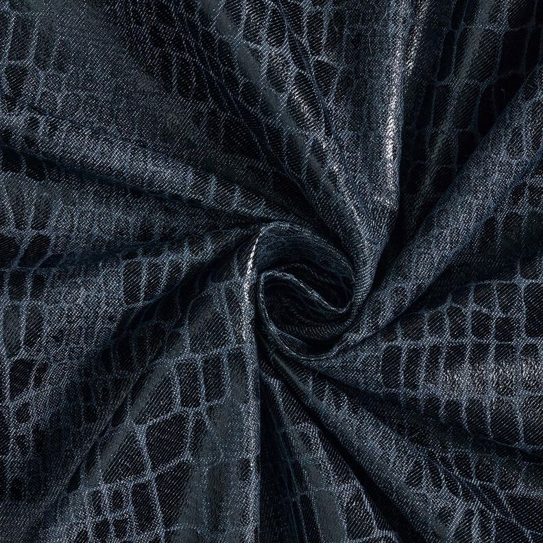Viscose denim reptile look – blue-black, image number 3