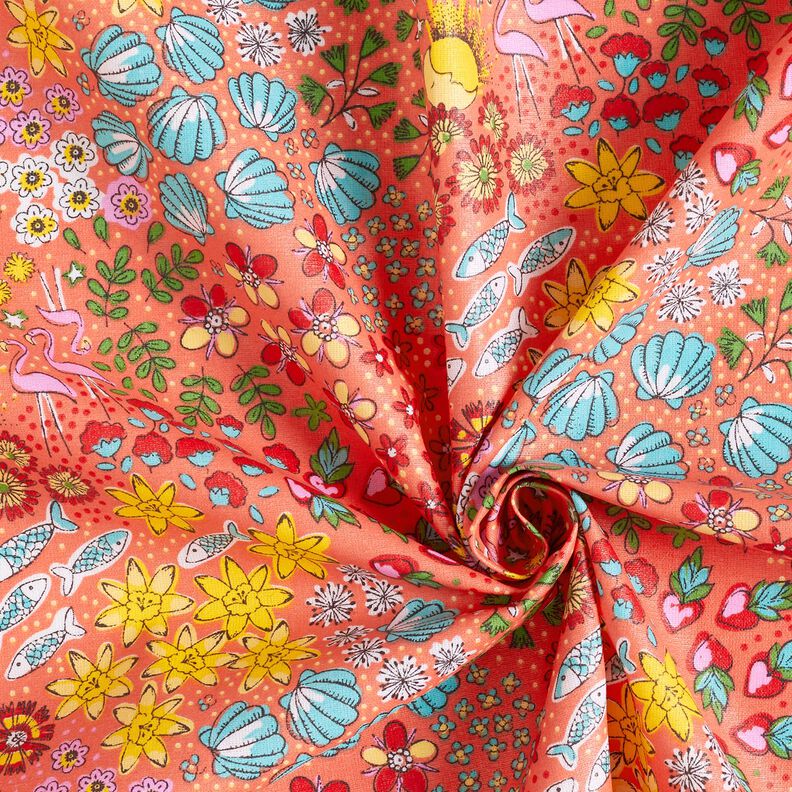 Coated Cotton maritime mix – coral, image number 3