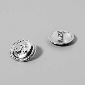Metallic button Anchor – silver metallic, 