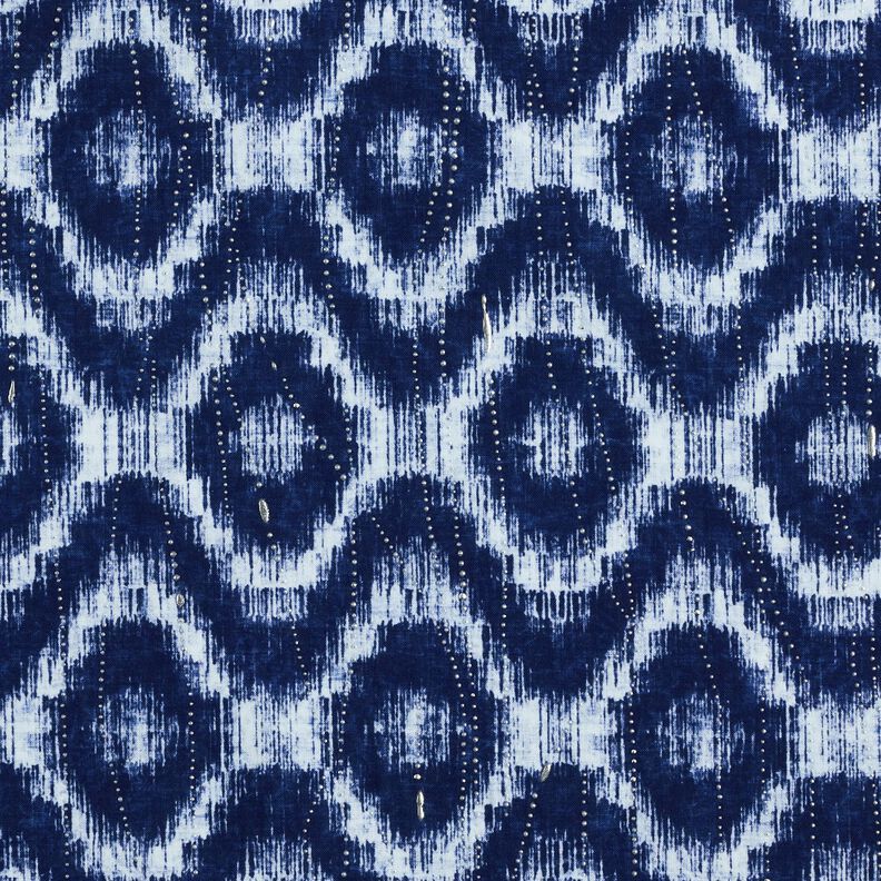 Cotton Poplin diamonds & glitter drops – indigo/white,  image number 1