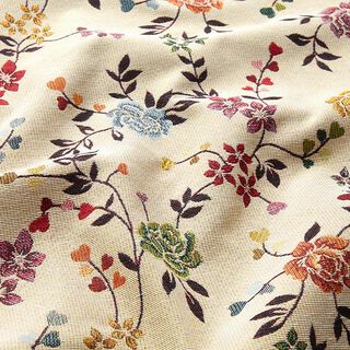 Decor Fabric Tapestry Fabric Creeping Roses – light beige/red, 