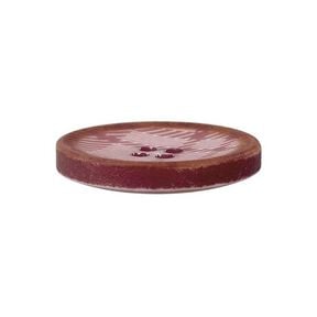 4-Hole Checked Polyester Button – raspberry, 