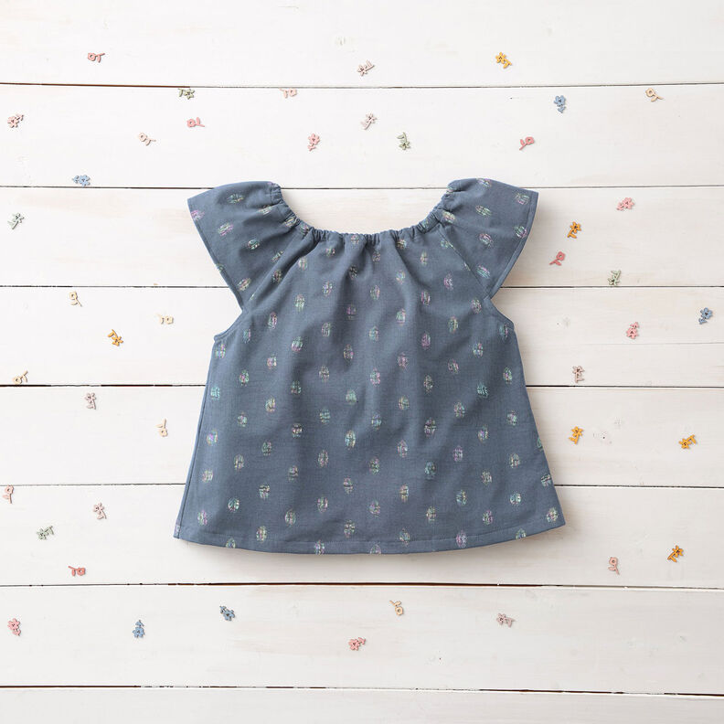 Double Gauze/Muslin dots Foil Print | by Poppy – blue grey,  image number 6