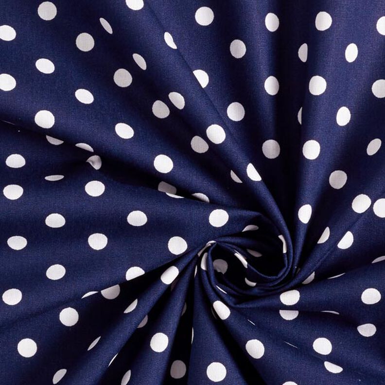 Cotton Poplin Large Dots – navy blue/white, image number 5