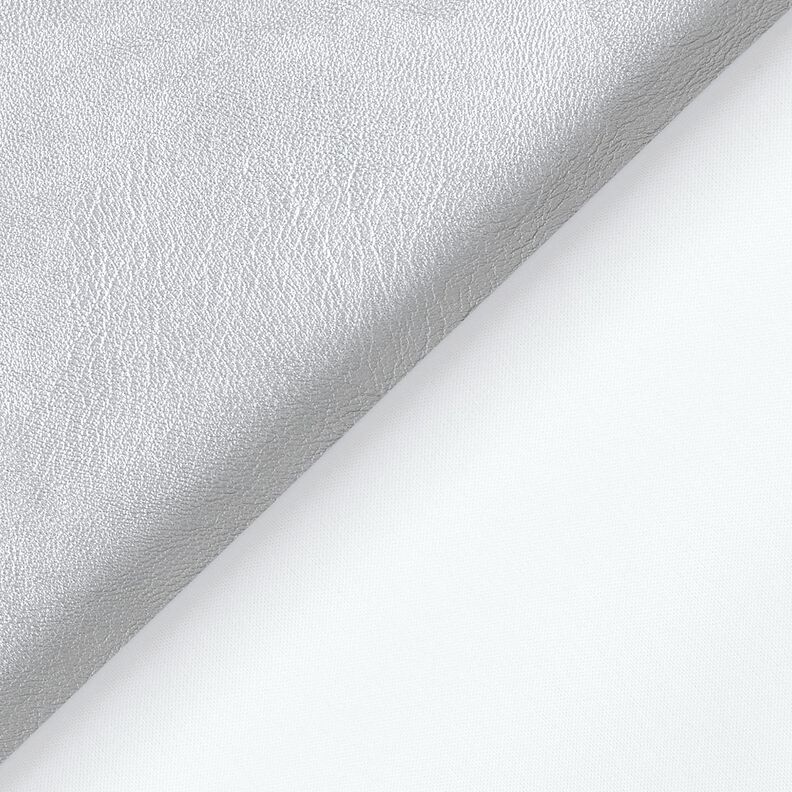Stretch Imitation Leather Metallic – silver grey,  image number 3