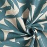 Decor Fabric Half Panama plain leaves – ocean blue/natural,  thumbnail number 3