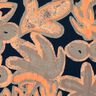 Viscose Jersey Painted Flowers – midnight blue/peach orange,  thumbnail number 5