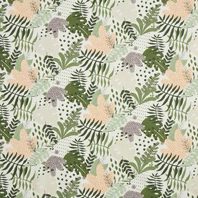Cotton Cretonne Abstract Jungle Plants – white/green, 