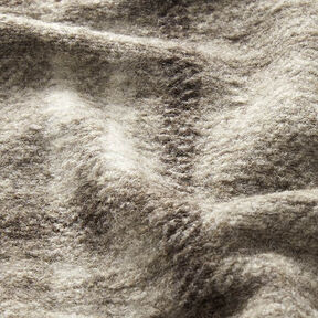Checked Wool Blend Knit Coating – taupe, 