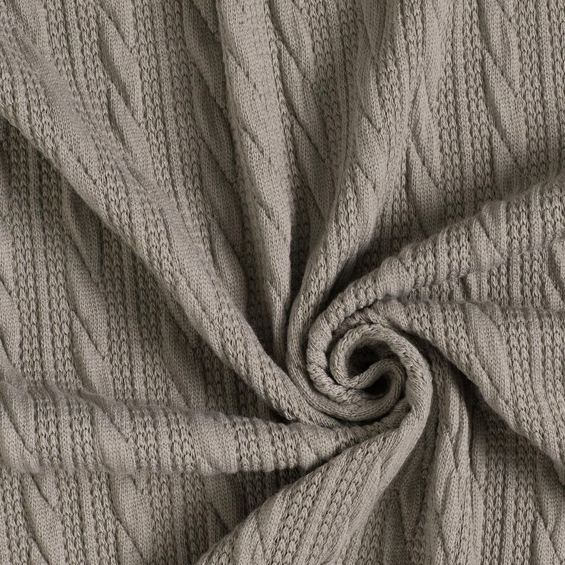Knit Cloqué Cable-knit print – silk grey, image number 3