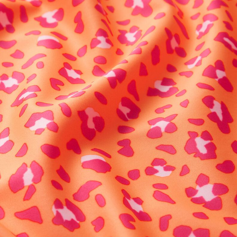 Swimsuit fabric leopard print – peach orange/intense pink,  image number 2